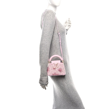 Louis Vuitton Calfskin Embroidered Nano Capucines Guimauvre Pink 2 of 23