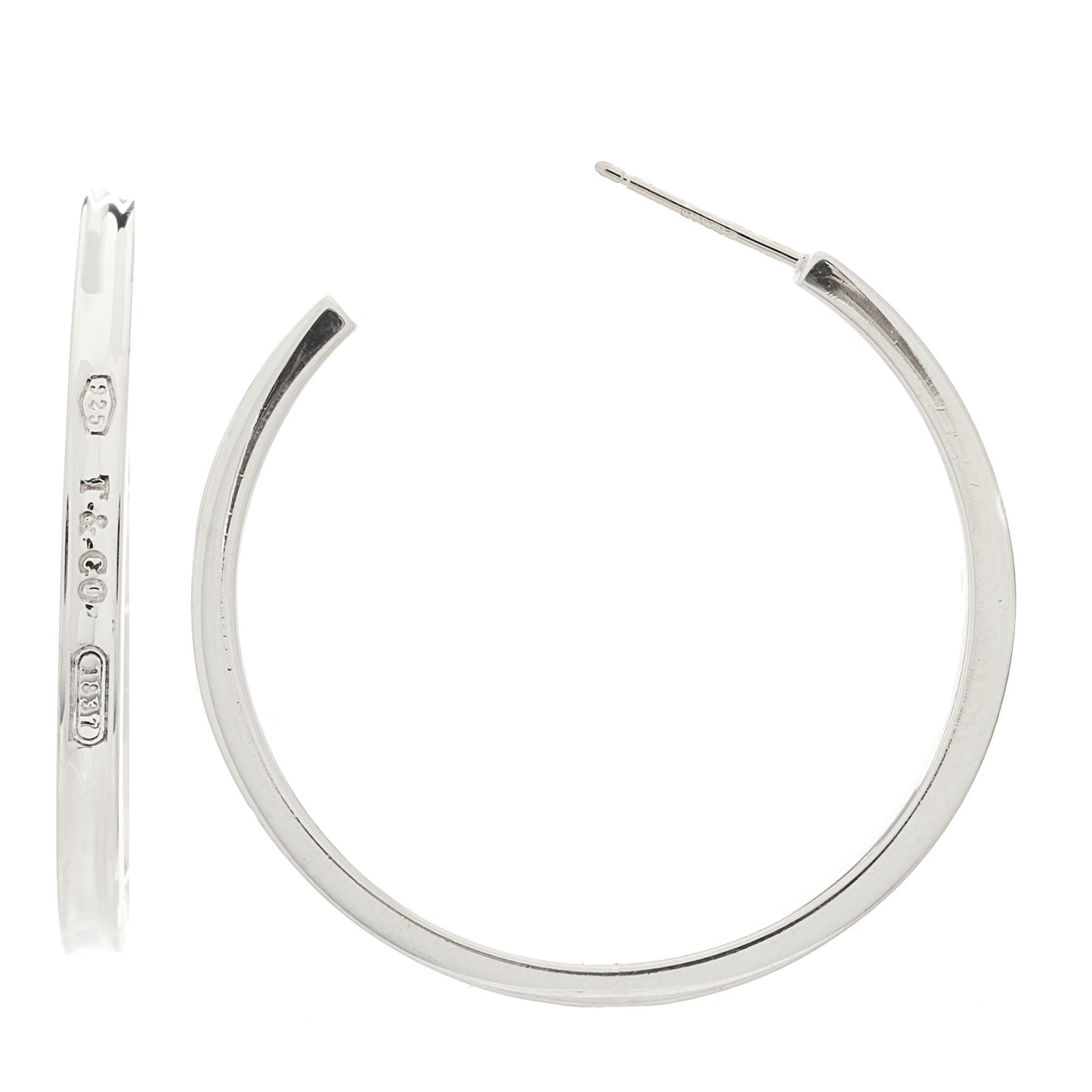 Sterling Silver Medium Narrow 1837 Hoop Earrings