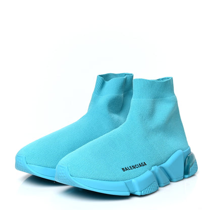 Balenciaga Technical 3D Recycled Knit Clear Sole Womens Speed Sneakers 39 Light Blue 3 of 7
