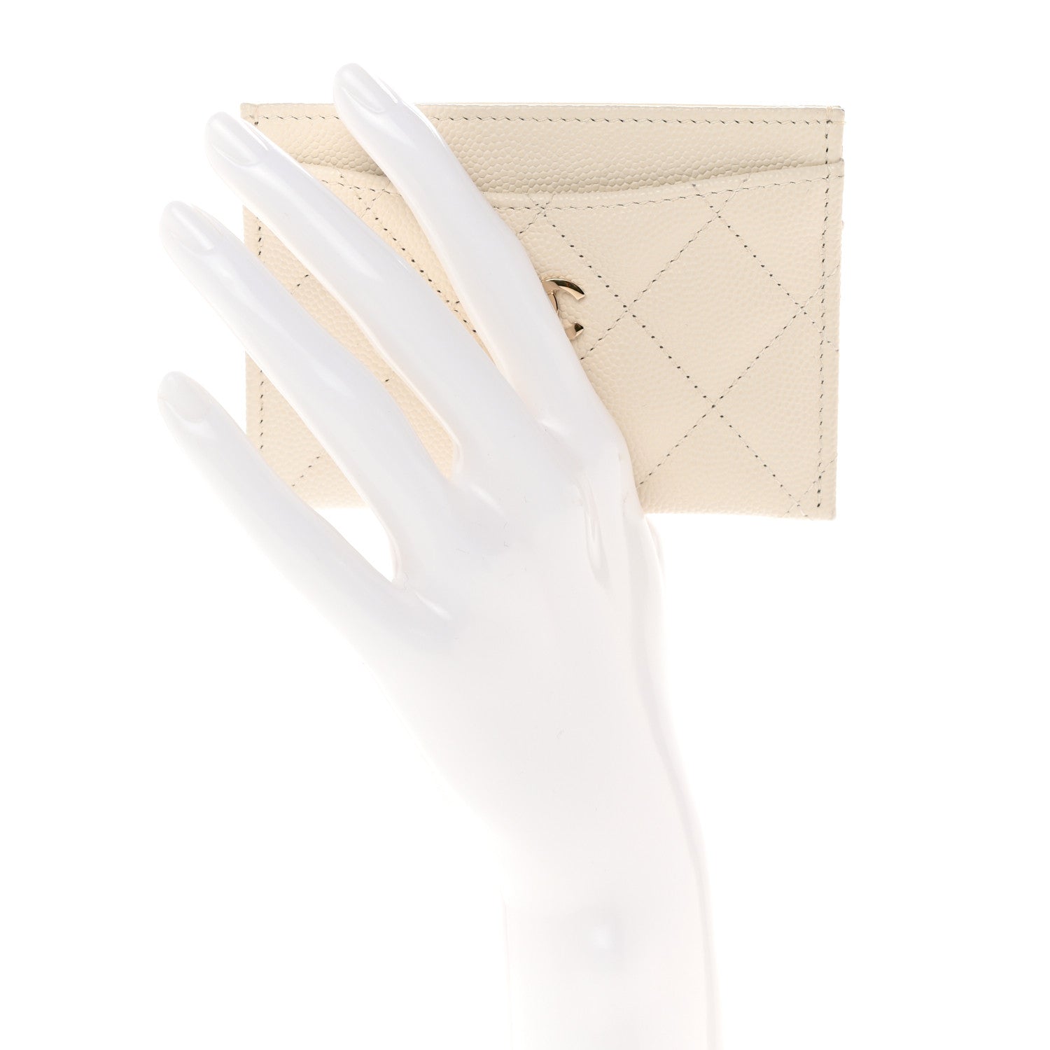 Chanel Caviar Quilted Card Holder White 2 of 13