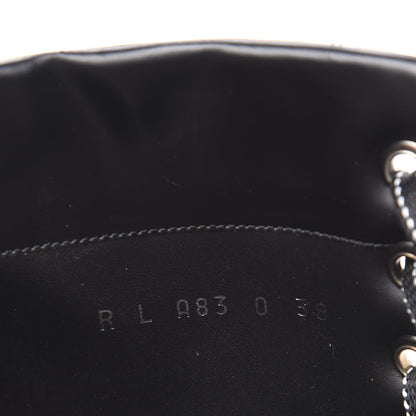 Valentino Garavani Smooth Calfskin Rockstud Buckled 25mm Combat Boots 38 Black 8 of 8