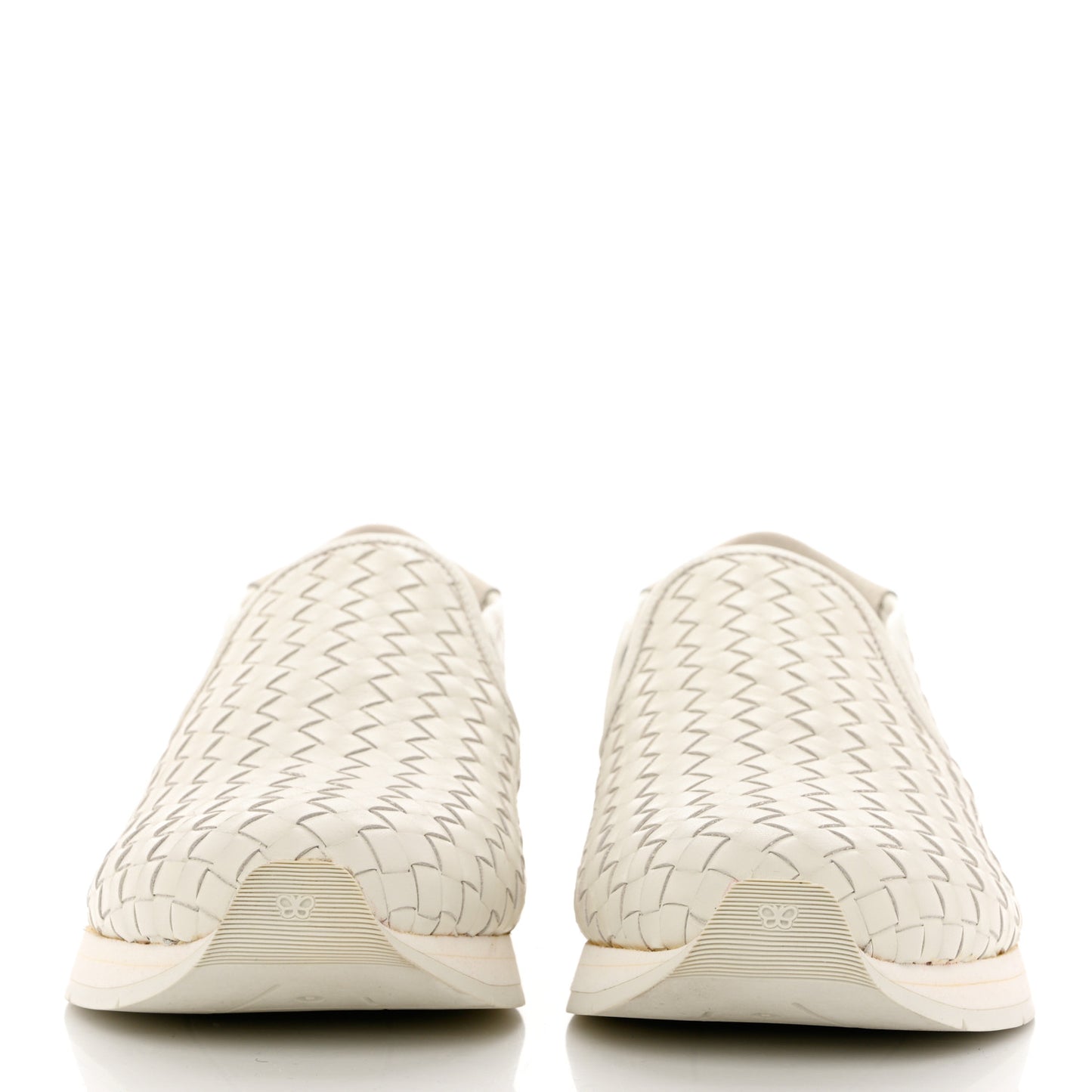 Nappa Intrecciato Mens Slip On Sneakers 44 White