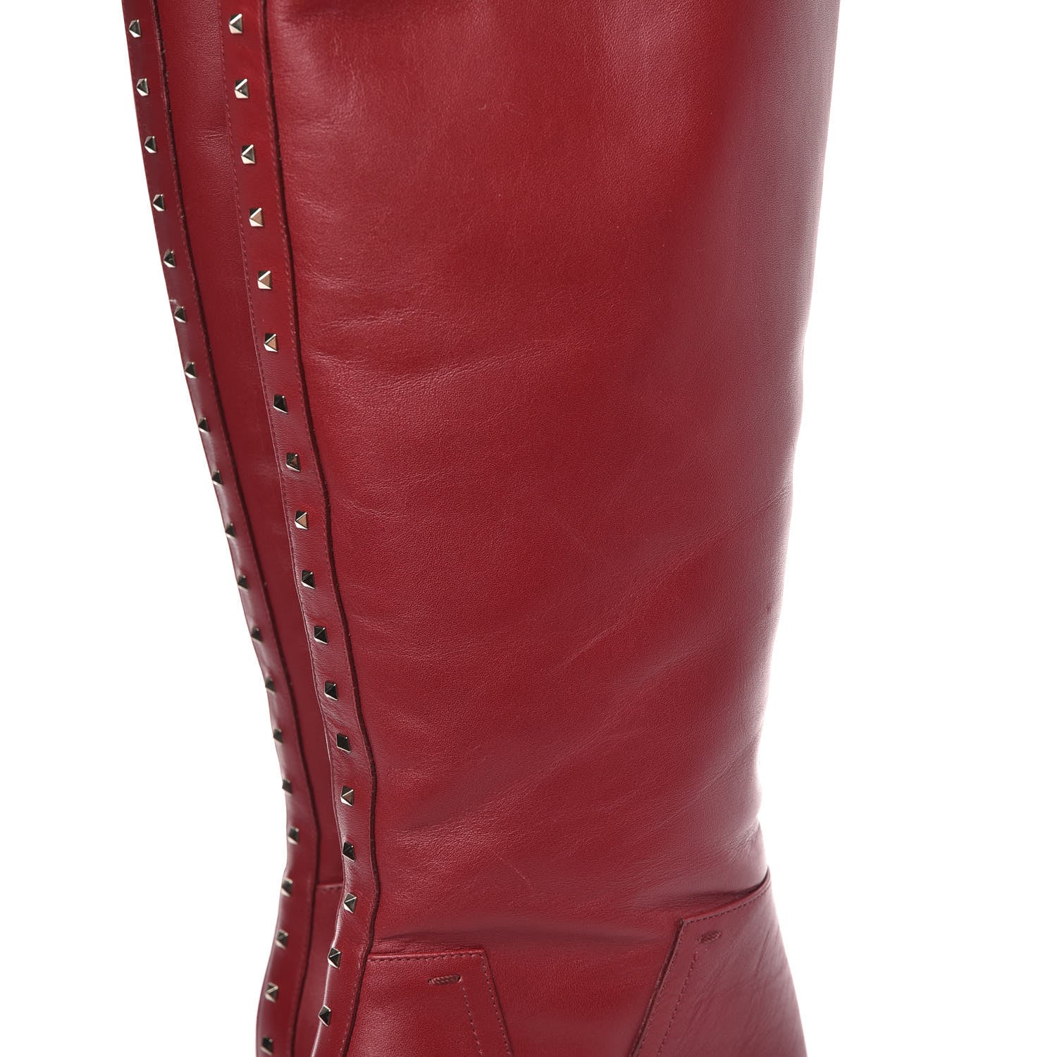 Valentino Garavani Vitello Lovestud Knee High 85mm Boots 36.5 Rosso Valentino 11 of 12
