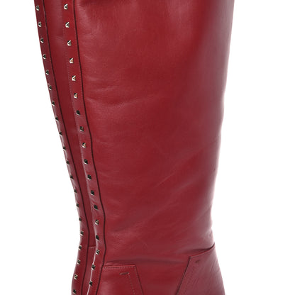 Valentino Garavani Vitello Lovestud Knee High 85mm Boots 36.5 Rosso Valentino 11 of 12