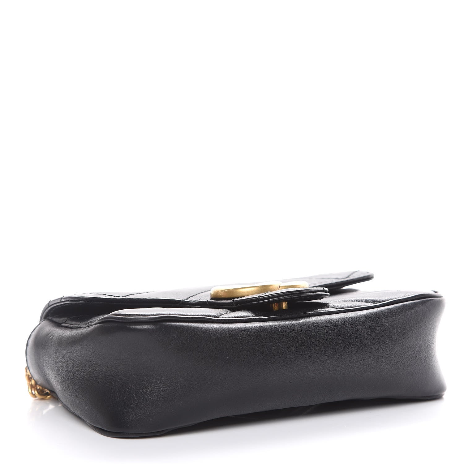 Gucci Calfskin Matelasse Super Mini GG Marmont Shoulder Bag Black 4 of 12