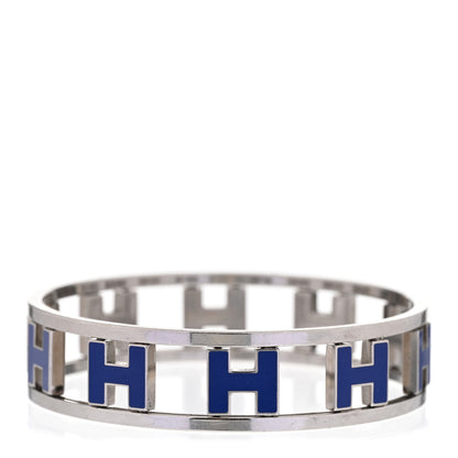 Hermes Narrow Enamel Rondo Ash H Bracelet Silver 1 of 4