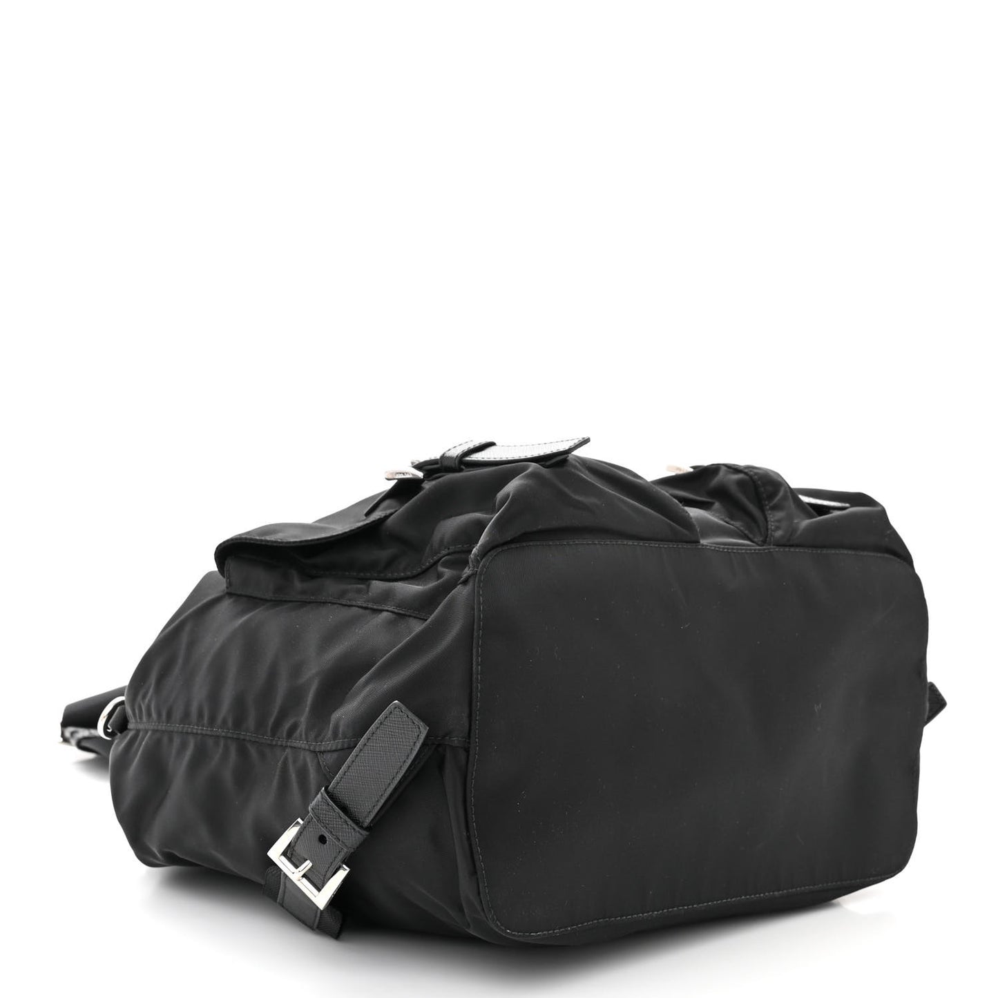 Re-Nylon Tessuto Saffiano Medium Backpack Black
