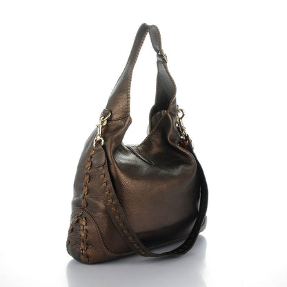Gucci Metallic Pebbled Calfskin Large New Jackie Shoulder Bag Bronze 3 of 7