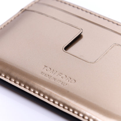 Tom Ford Metallic Calfskin Card Holder Gold 8 of 8