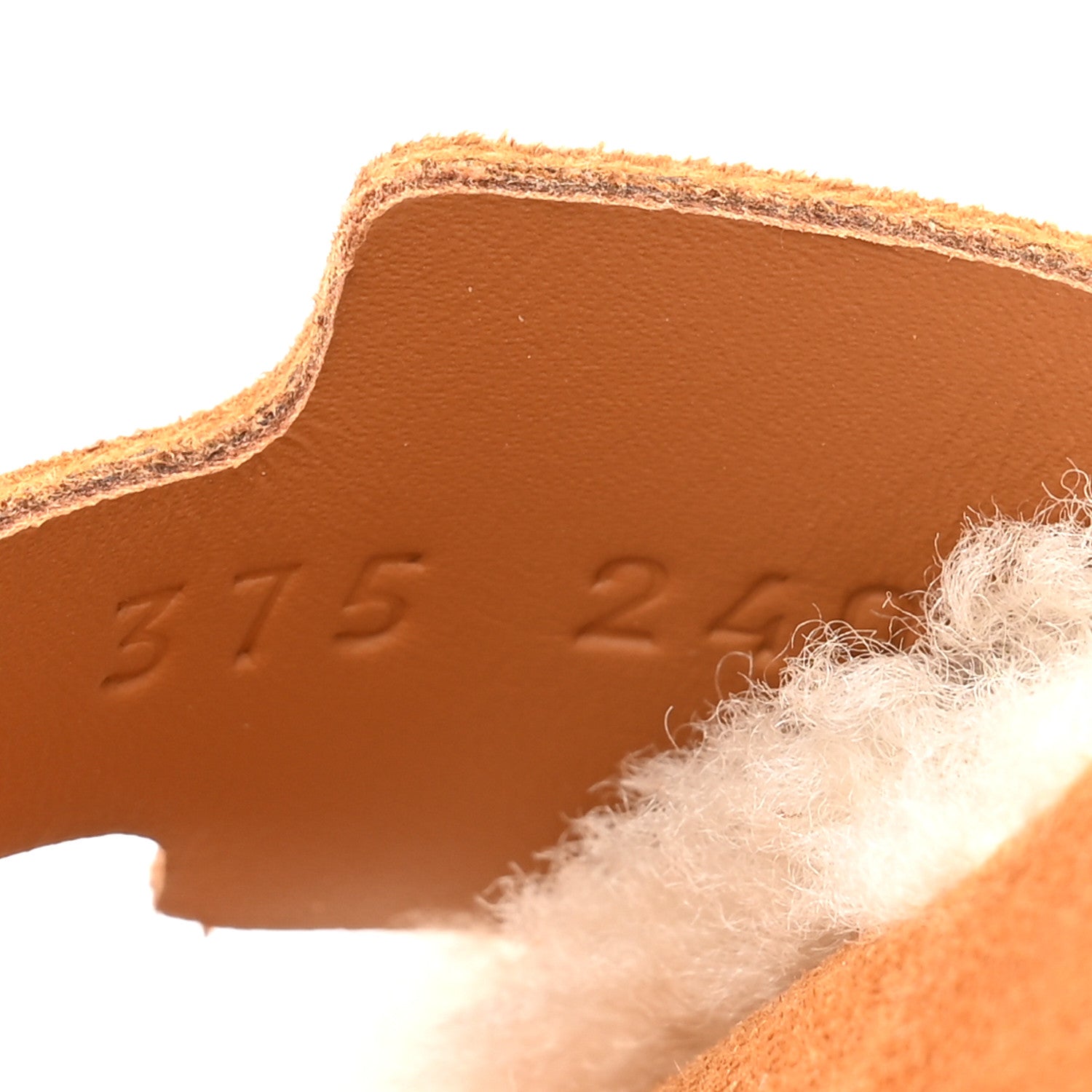 Hermes Suede Goatskin Shearling Go Mules 37.5 Beige Kraft Ecru 9 of 10