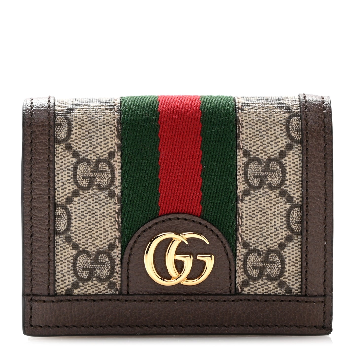 GG Supreme Monogram Web Ophidia Card Case Beige New Acero