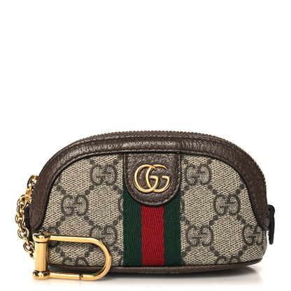 Gucci GG Supreme Monogram Web Ophidia Dome Key Pouch Beige New Acero 1 of 7
