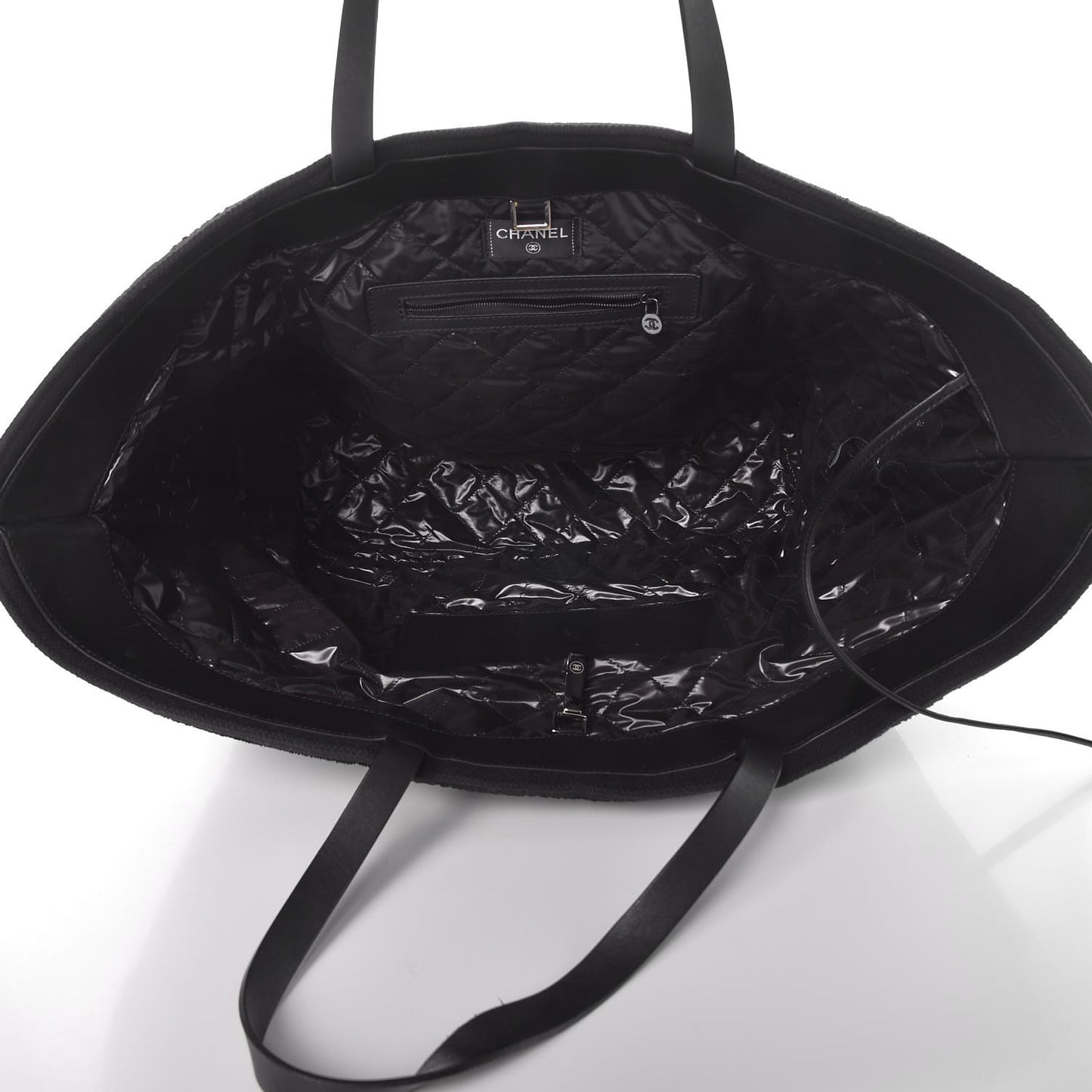 Terry Cotton Camellia Tote Black