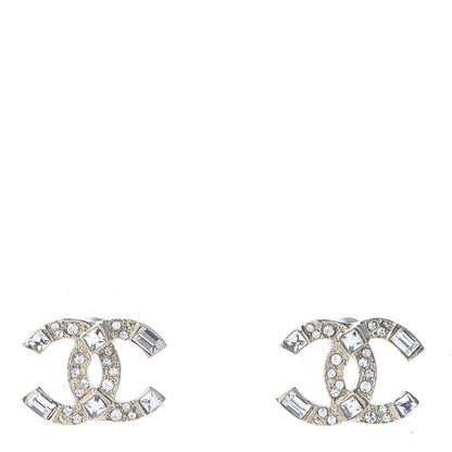 Chanel Crystal Baguette CC Earrings Gold 1 of 4