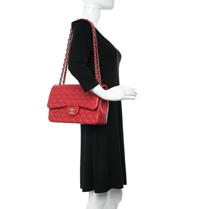 Chanel Caviar Quilted Jumbo Double Flap Red 2 of 10