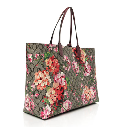 Gucci GG Supreme Monogram Blooms Large Reversible Tote Beige Multicolor Dry Rose 3 of 16