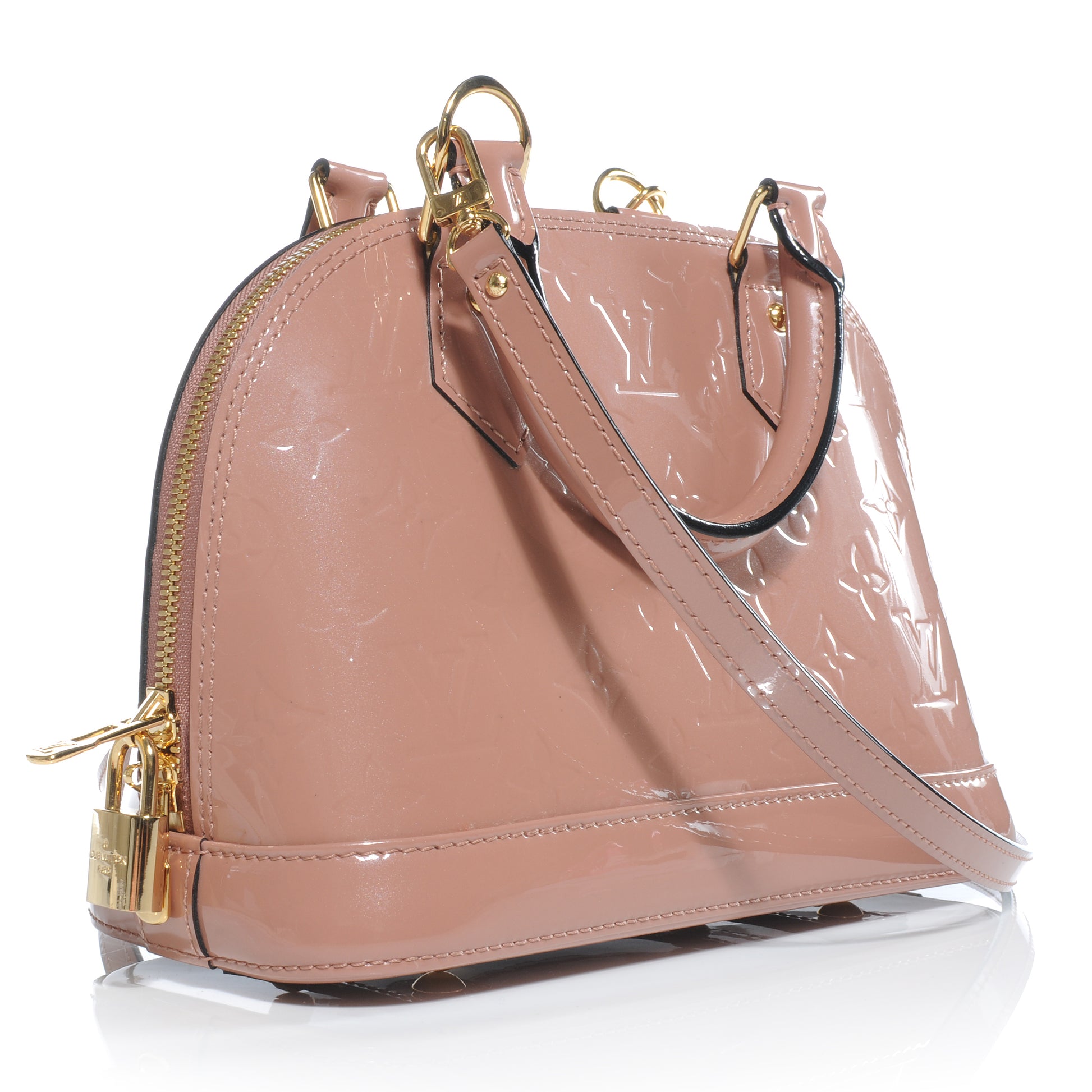 Louis Vuitton Vernis Alma BB Rose Velours 3 of 7
