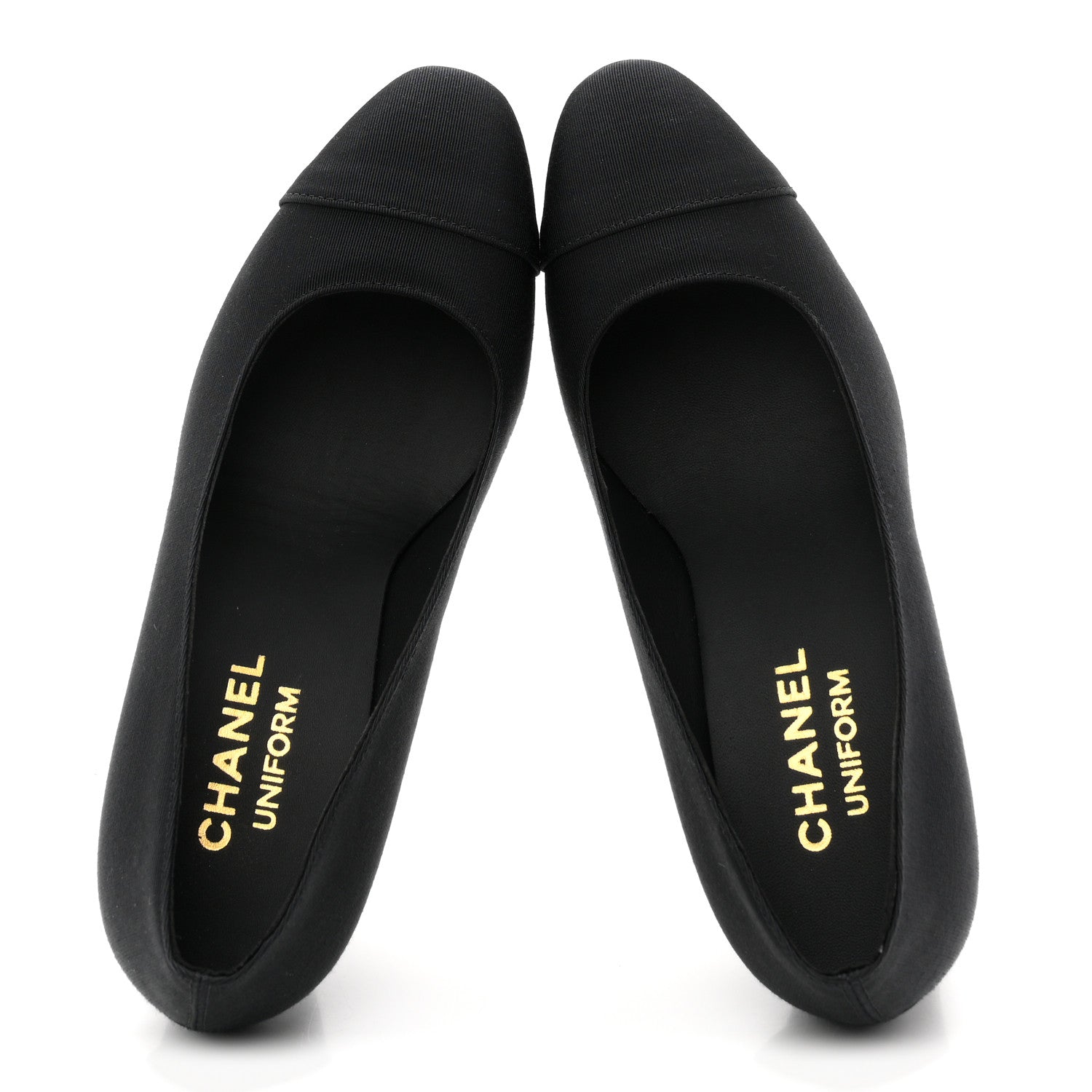 Chanel Grosgrain Cap Toe Uniform Pumps 35 Black 2 of 9
