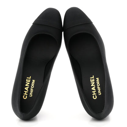Chanel Grosgrain Cap Toe Uniform Pumps 35 Black 2 of 9