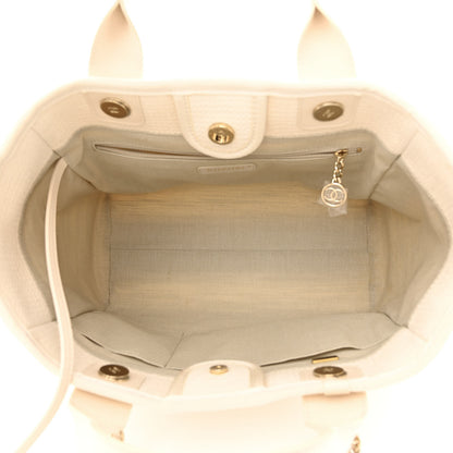 Chanel Mixed Fibers Small Deauville Tote White 6 of 14