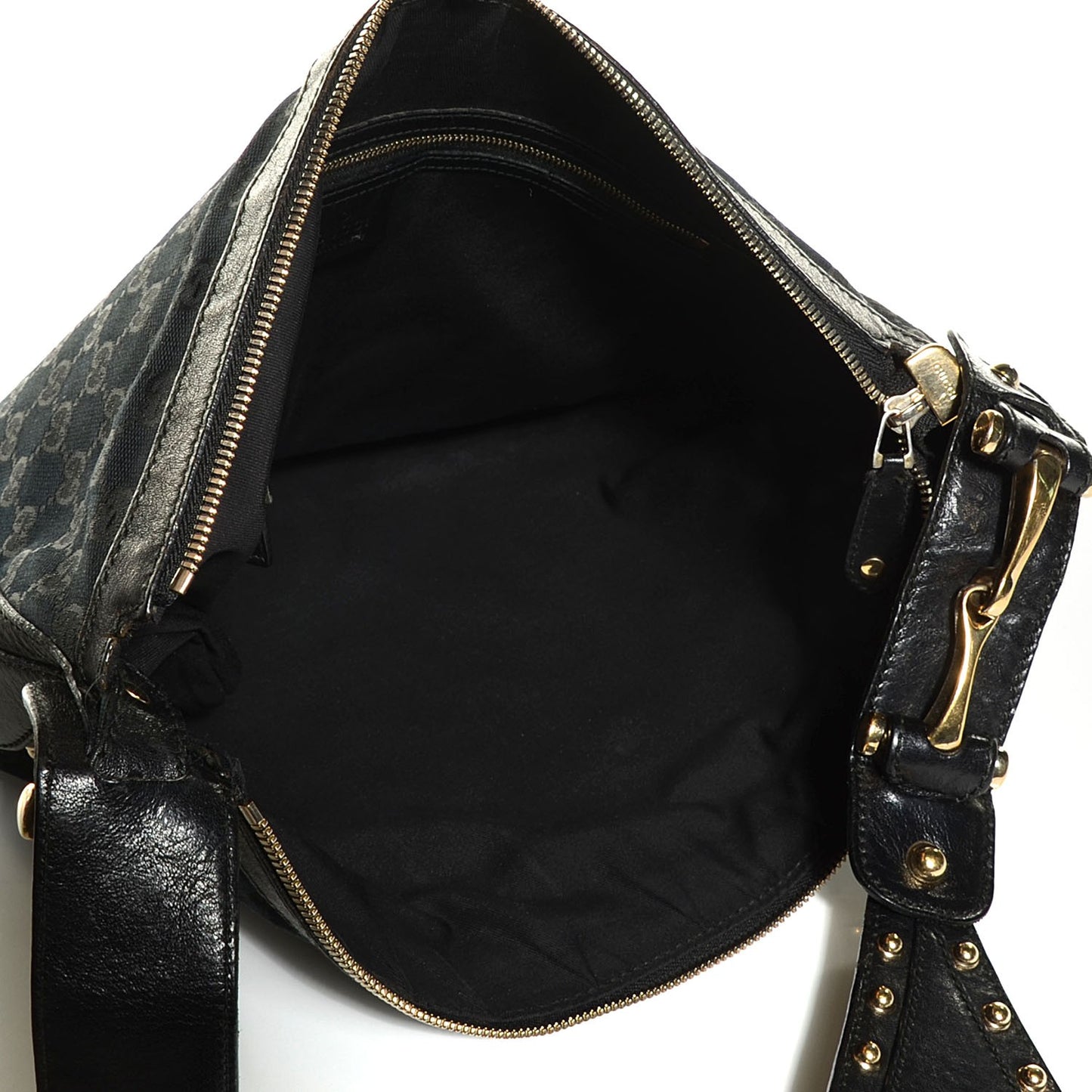 Monogram Studded Pelham Shoulder Bag Black