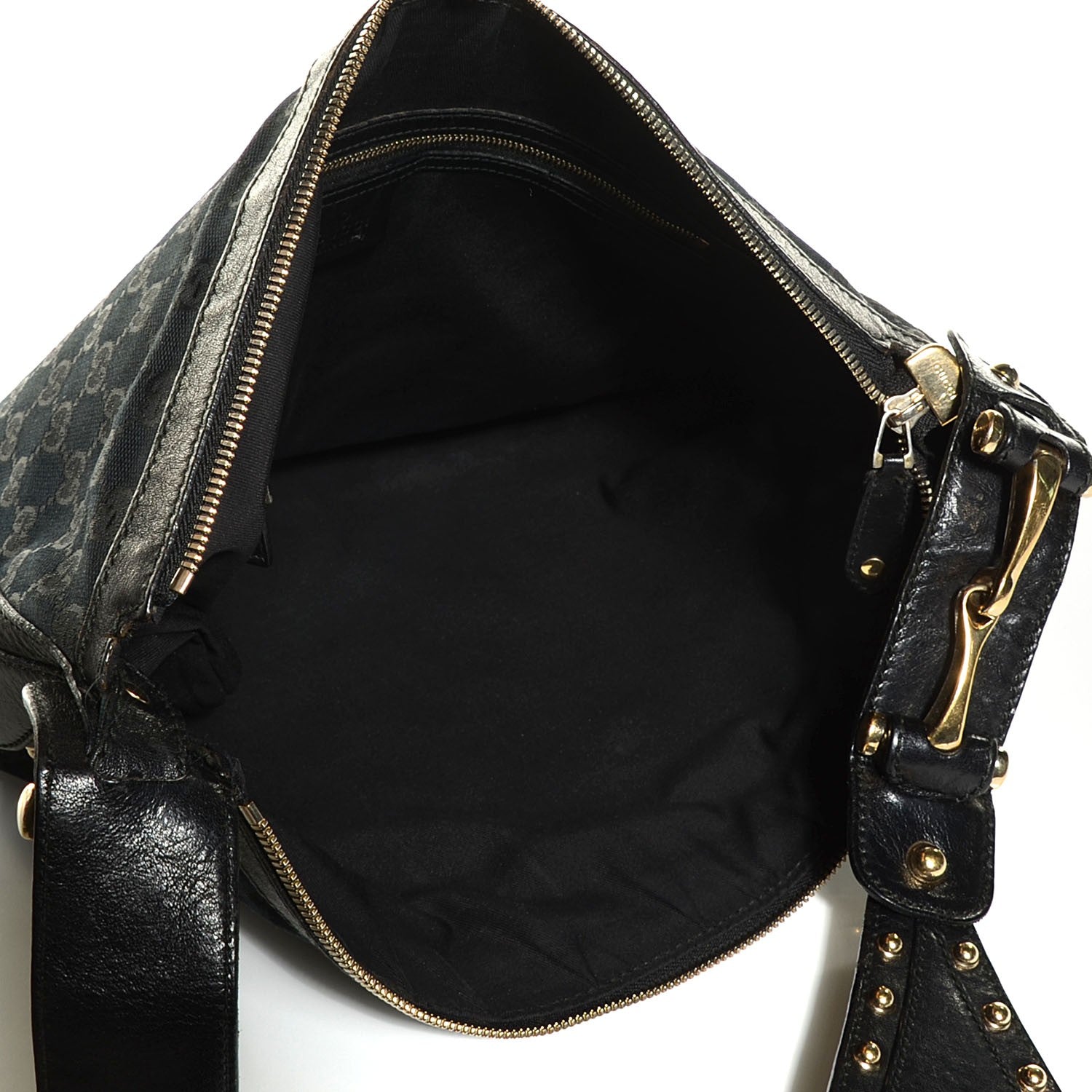 Gucci Monogram Studded Pelham Shoulder Bag Black 5 of 9
