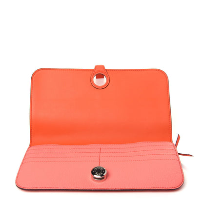 Hermes Togo Dogon Recto Verso Wallet Orange Poppy Rose Candy 8 of 12