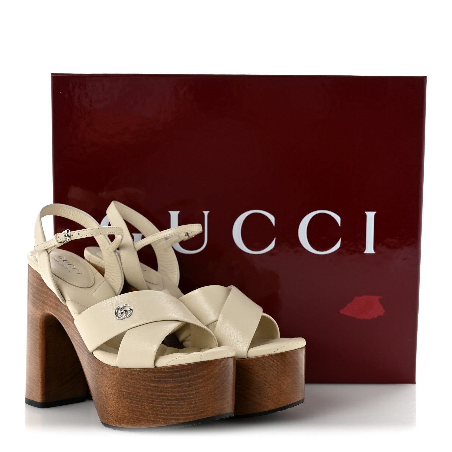 Gucci Nappa Charlotte 50/140mm Platform Sandals 36.5 New Ivoire 9 of 9