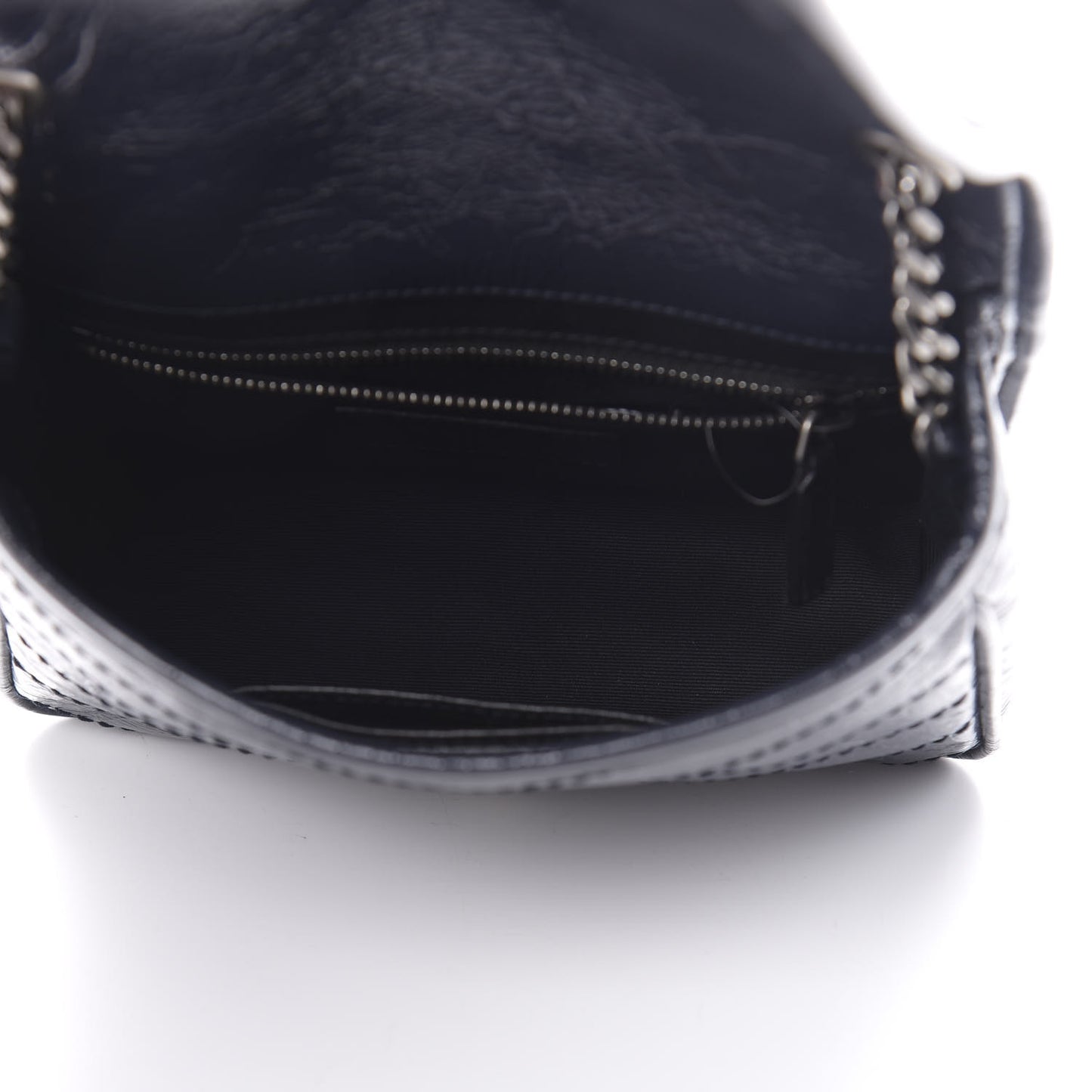 Crinkled Calfskin Matelasse Monogram Niki Chain Wallet Deep Marine