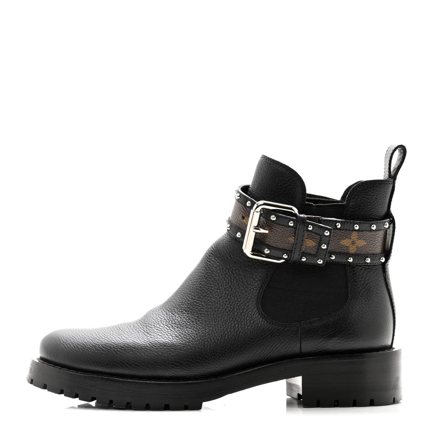 Grained Calfskin Monogram Discovery Flat Ankle Boots 35.5