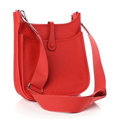 Hermes Taurillon Clemence Evelyne III PM Rouge Tomate 3 of 10