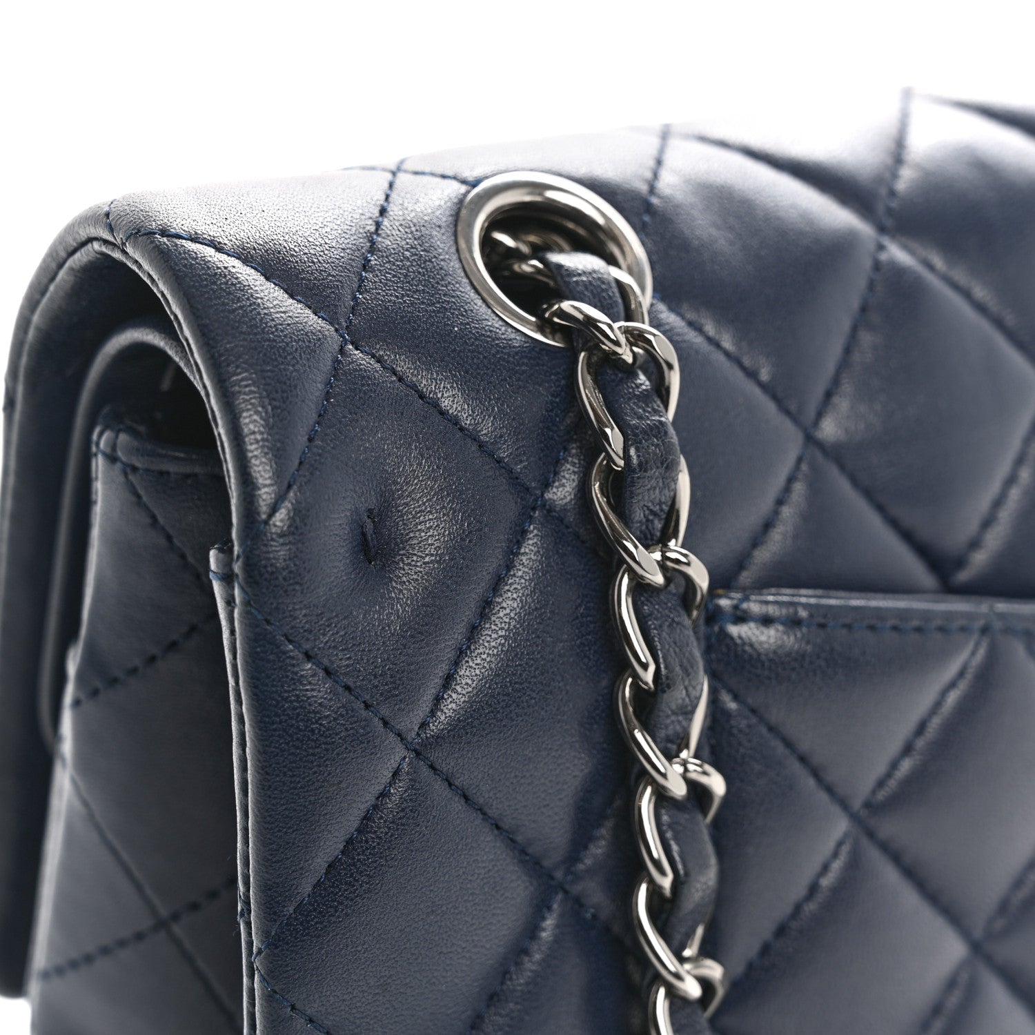 Chanel Lambskin Quilted Medium Double Flap Navy 12 of 12
