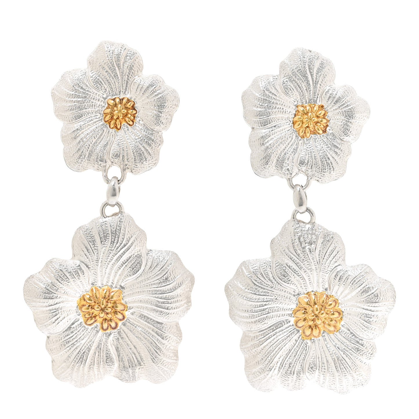 Sterling Silver Vermeil Blossoms Gardenia Drop Earrings