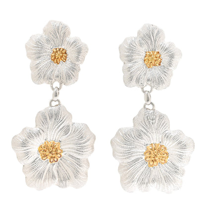 Buccellati Sterling Silver Vermeil Blossoms Gardenia Drop Earrings 1 of 7