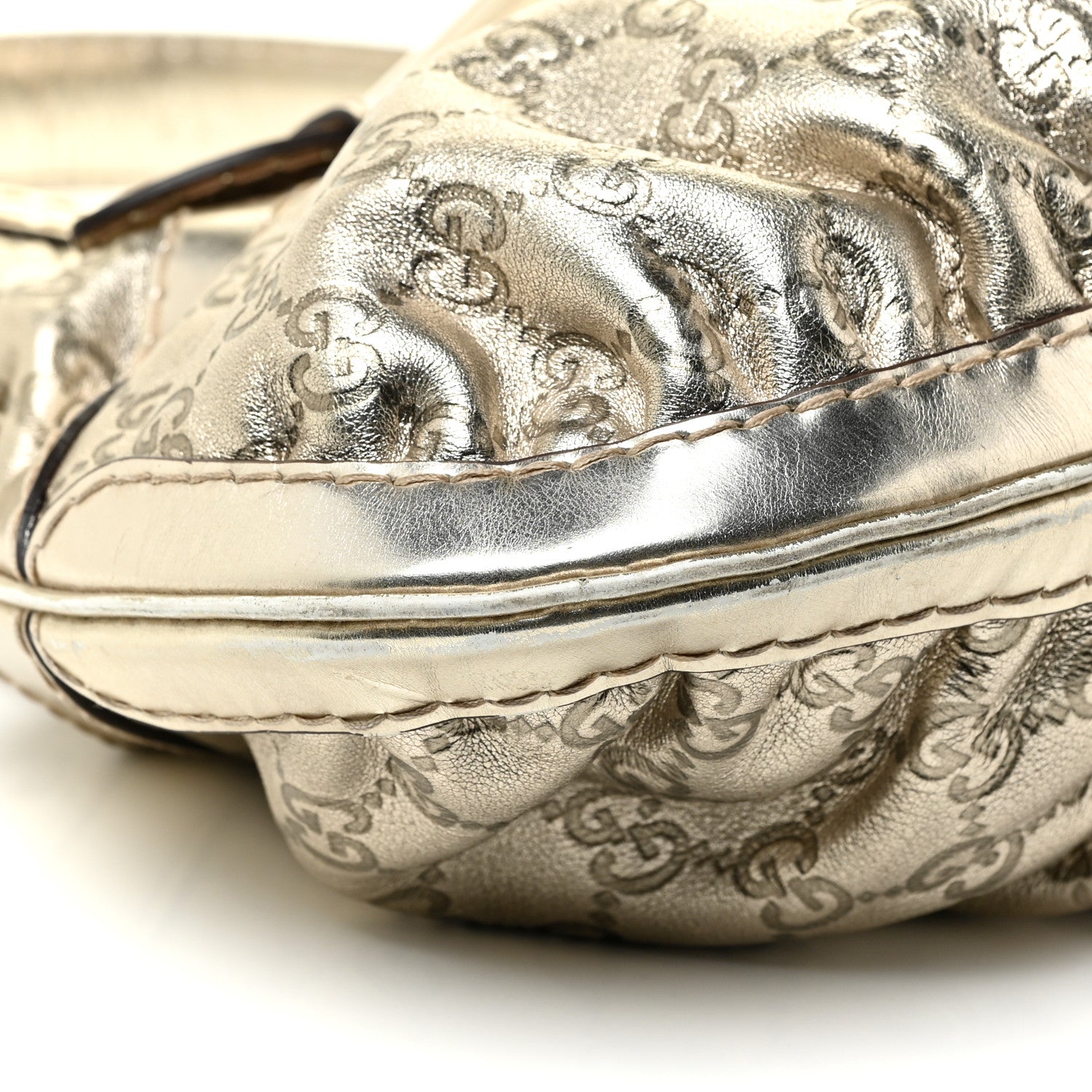 Gucci Metallic Guccissima Queen Bow Hobo Platinum 8 of 14