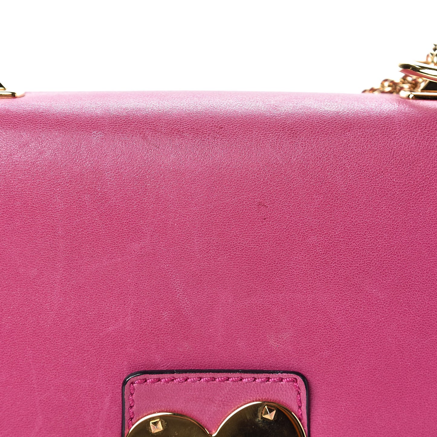 Shiny Nappa L'Amour Rockstud Shoulder Bag Fuxia