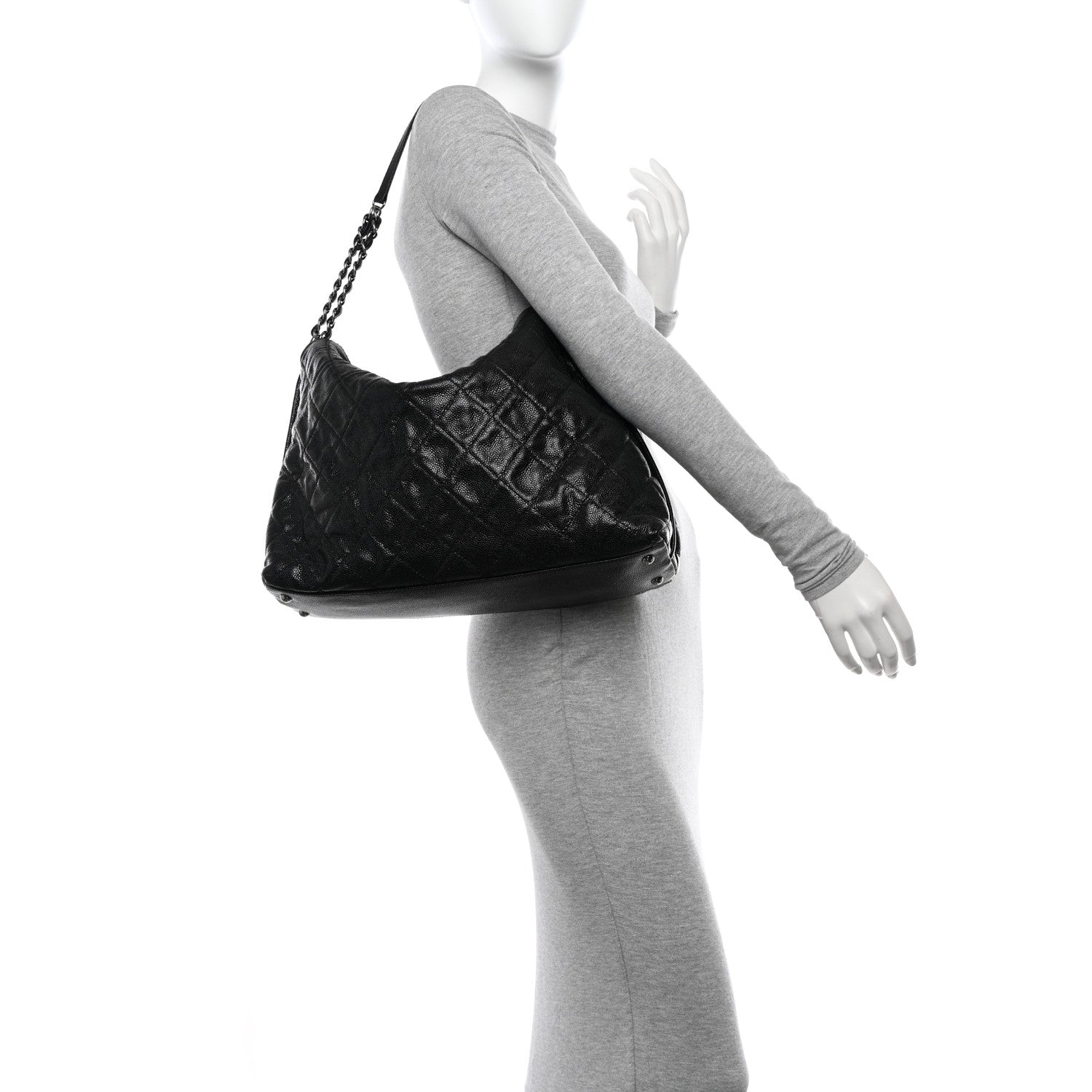 Chanel Caviar Quilted French Riviera Shoulder Bag Black 2 of 10