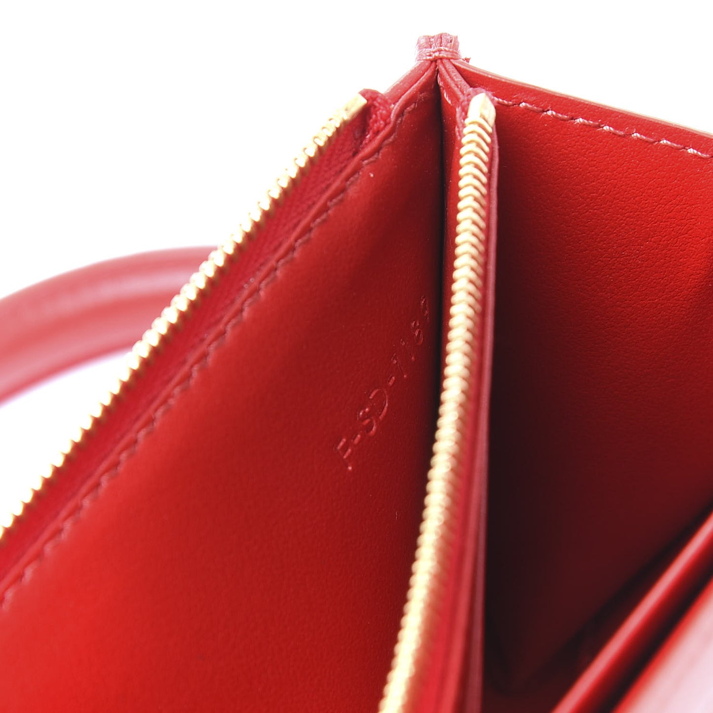 Shiny Smooth Calfskin C Wallet On Chain Bag Red