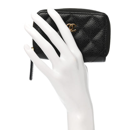 Chanel Caviar Quilted Zip Coin Purse Black 2 of 8