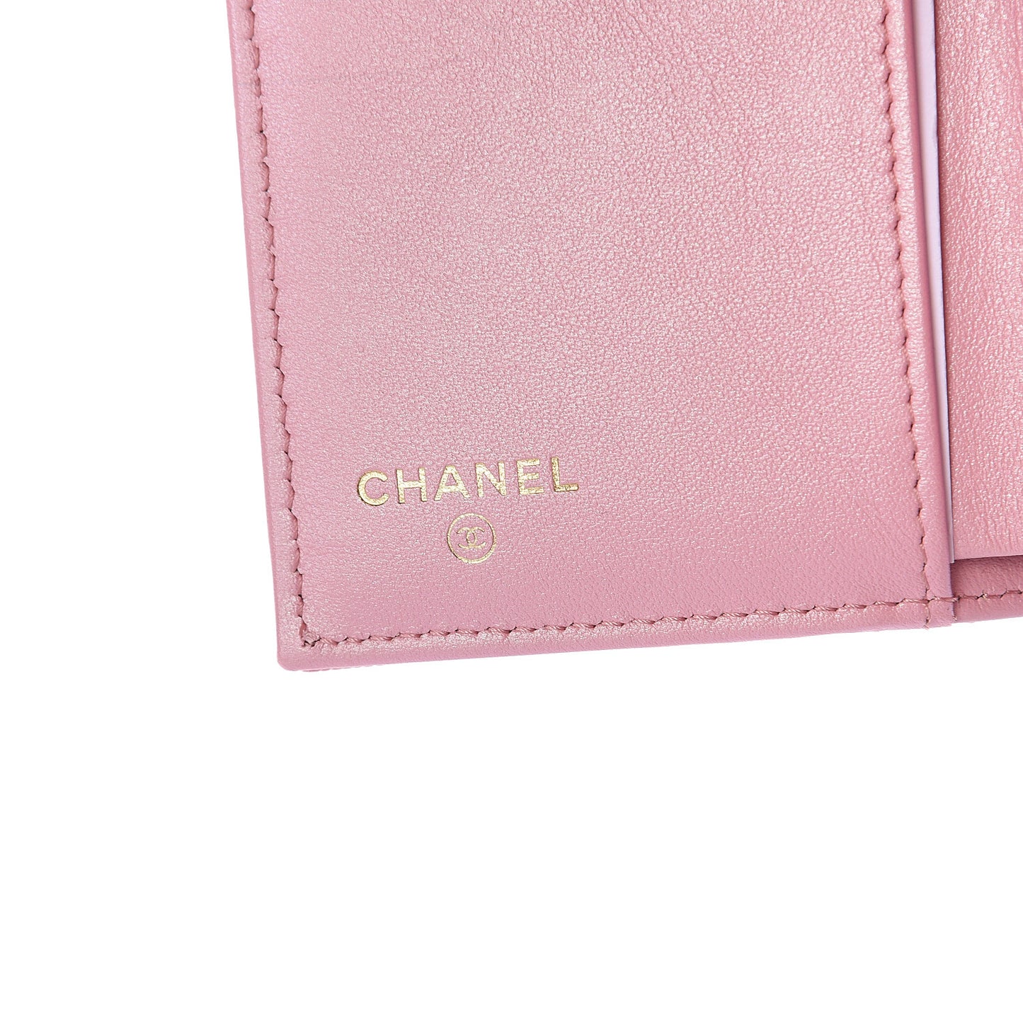 Iridescent Caviar Quilted Small Flap Wallet Rose Pink