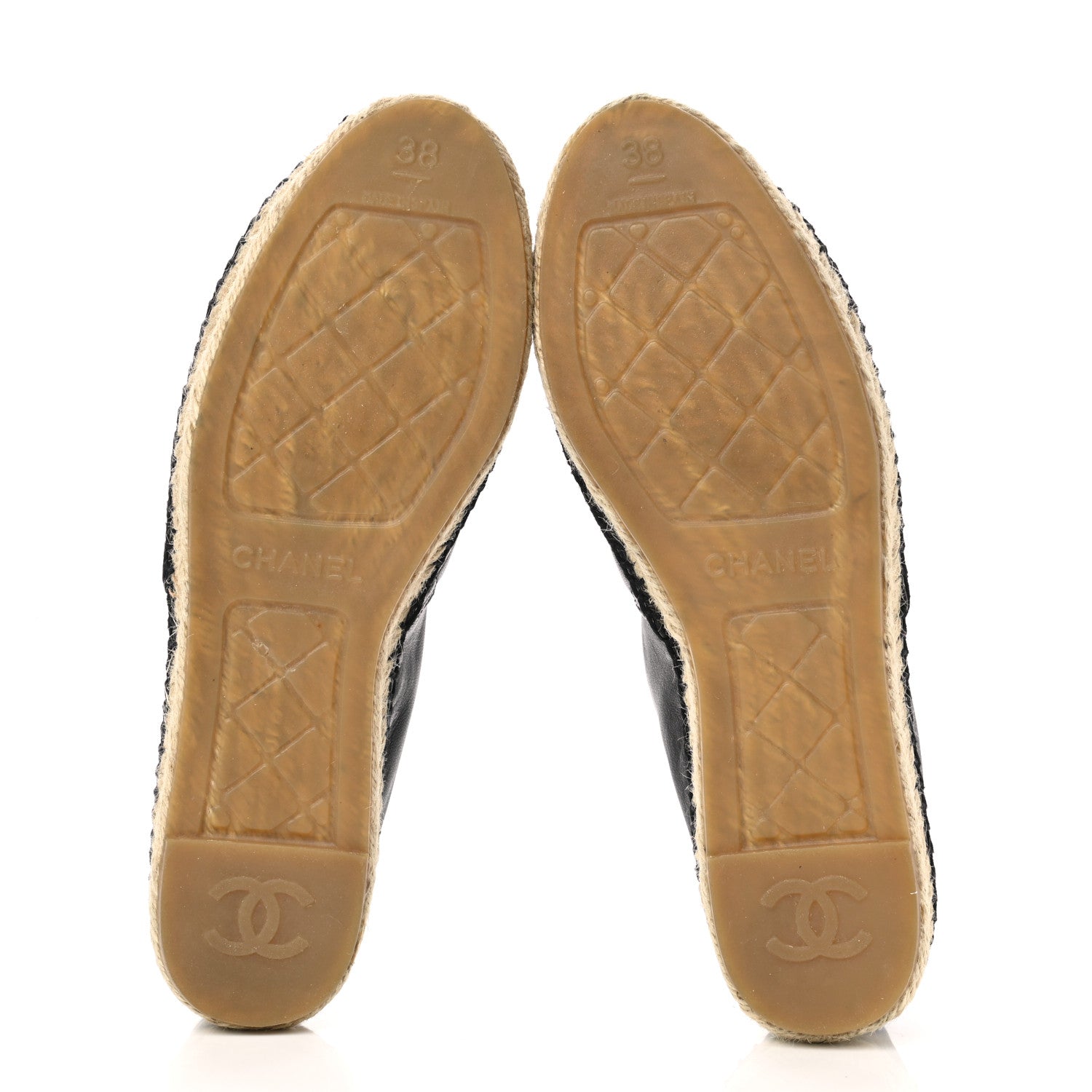Chanel Lambskin Quilted CC Espadrilles 38 Black 5 of 8