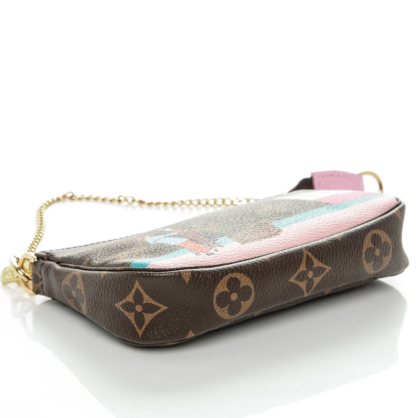 Monogram 2016 Christmas Animation Mini Pochette Accessories Rose Ballerine