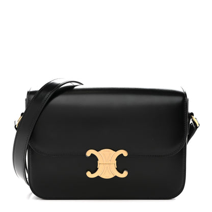 Celine Shiny Calfskin Medium Triomphe Black 1 of 11