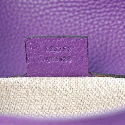 Gucci Pebbled Calfskin Medium Soho Clutch Shine Purple 7 of 7