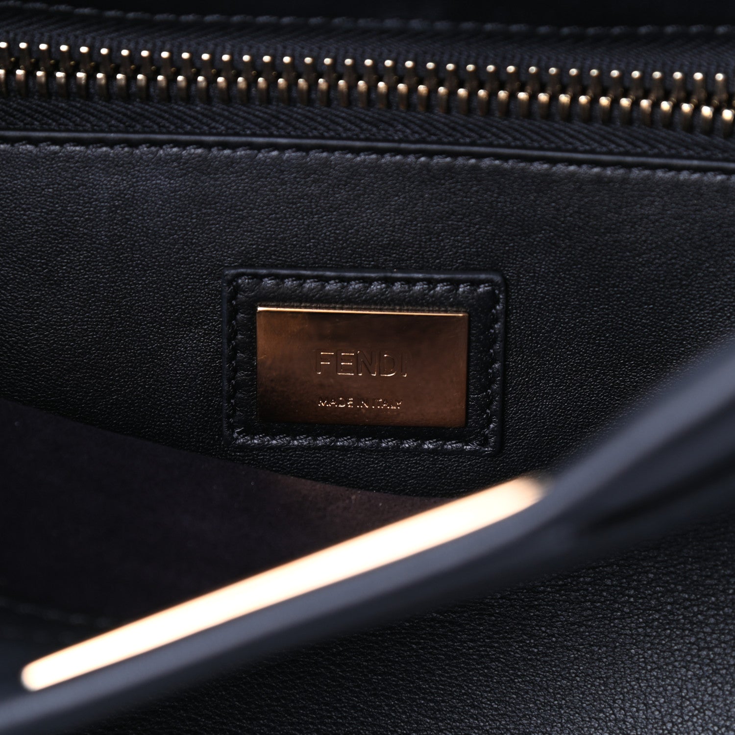 Fendi Vitello Seta Shiny Nappa Medium Peekaboo Iconic Satchel Black 7 of 10