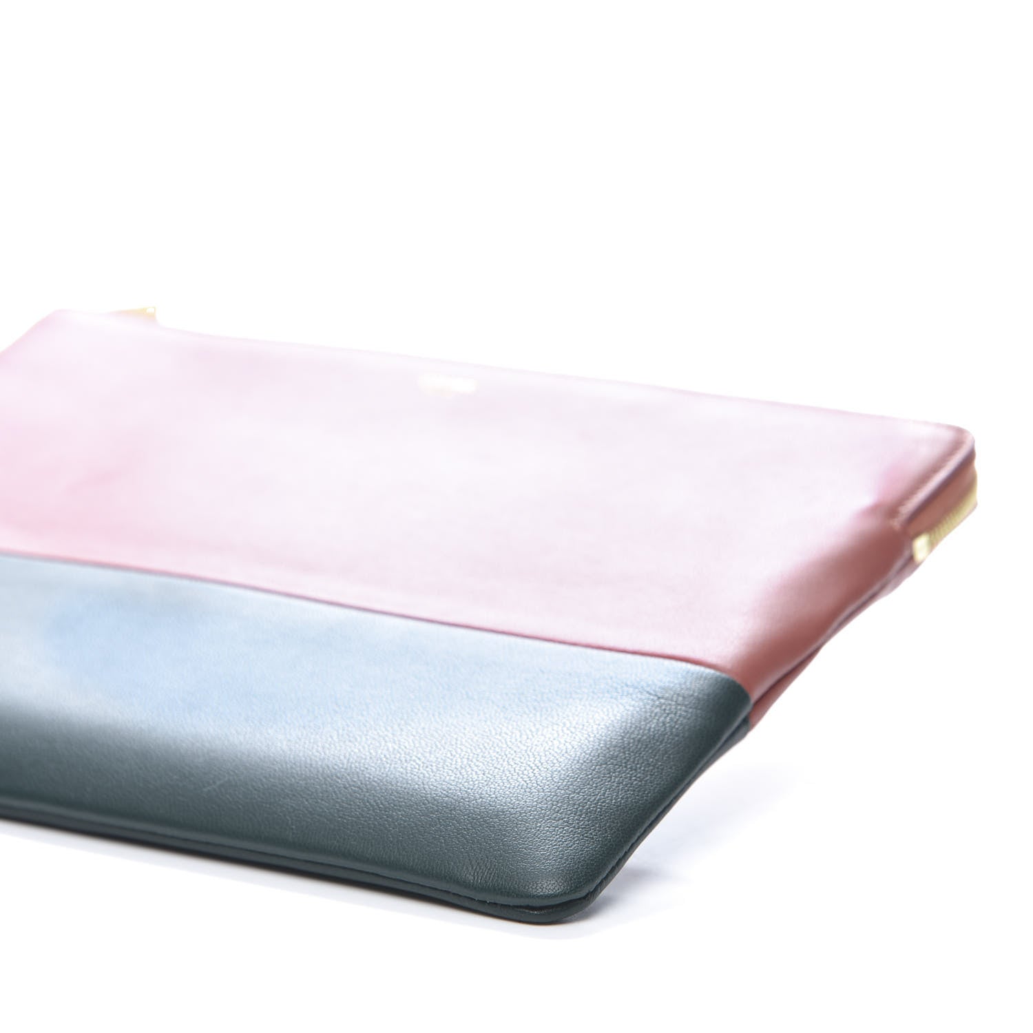 Celine Smooth Lambskin Bi-Color Solo Clutch Pouch Peach Amazone 9 of 9