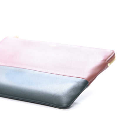 Celine Smooth Lambskin Bi-Color Solo Clutch Pouch Peach Amazone 9 of 9