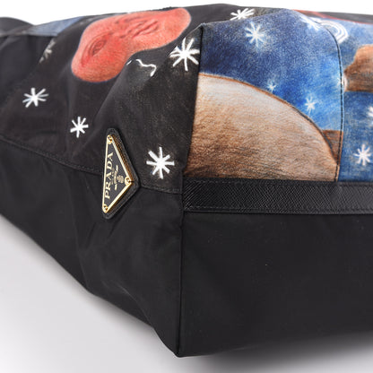 Prada Tessuto Nylon Collage Impossible True Love Printed Tote Blue 12 of 13