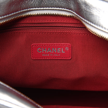Chanel Metallic Lambskin Calfskin Quilted Large Gabrielle Hobo Silver 5 of 10