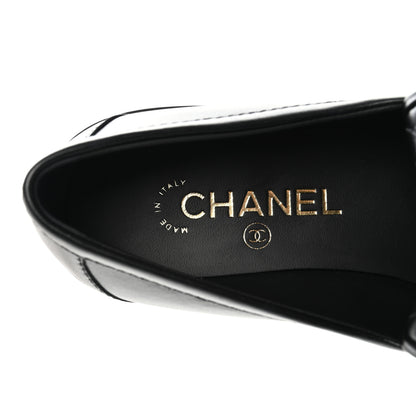 Chanel Lambskin Quilted CC Turnlock Loafers 38.5 Black 8 of 9